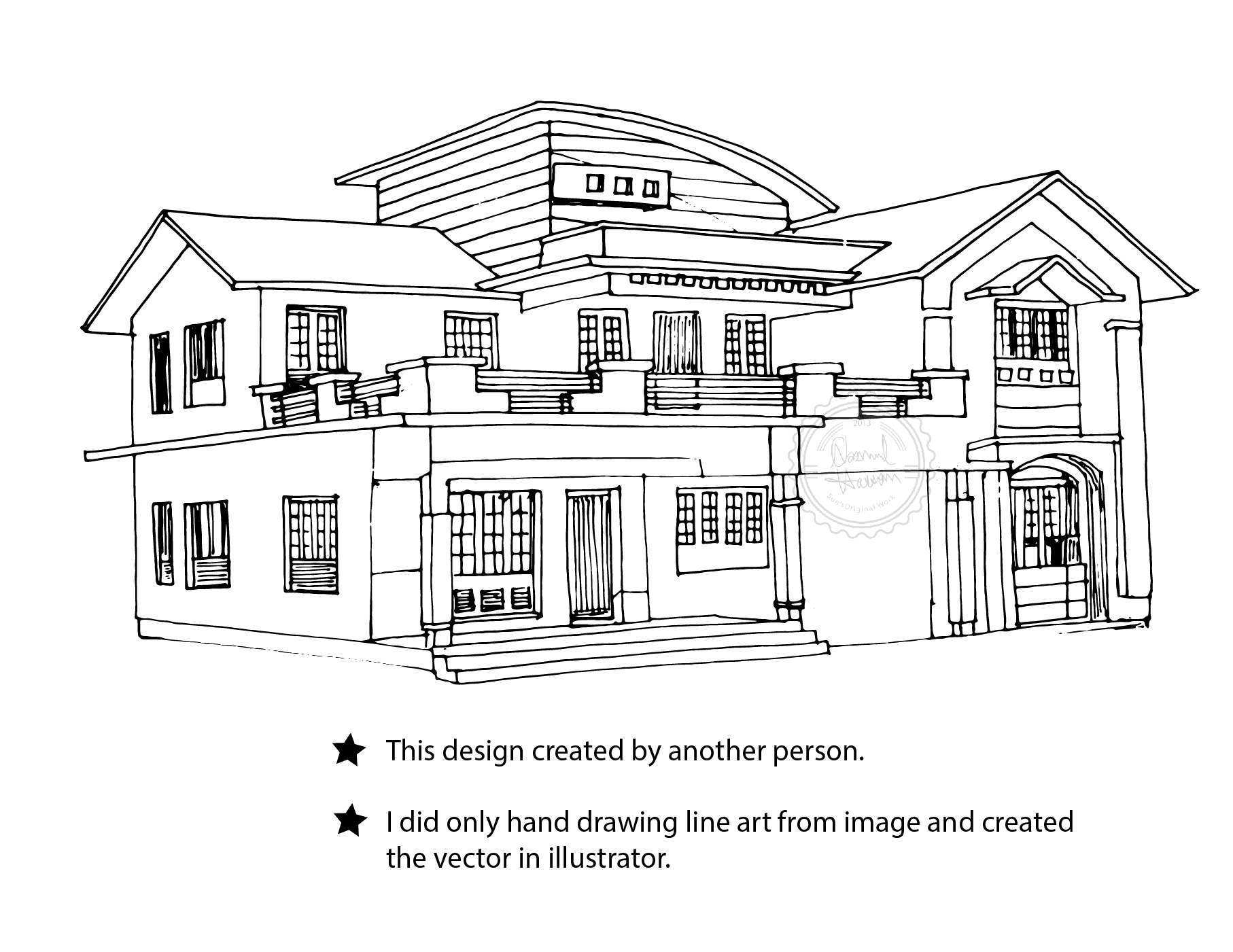 Home Line Art Drawing - Nazmul Hassan Sunny